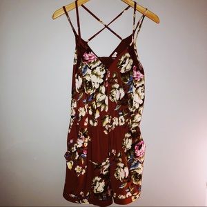 Xhilaration Purple Floral Romper